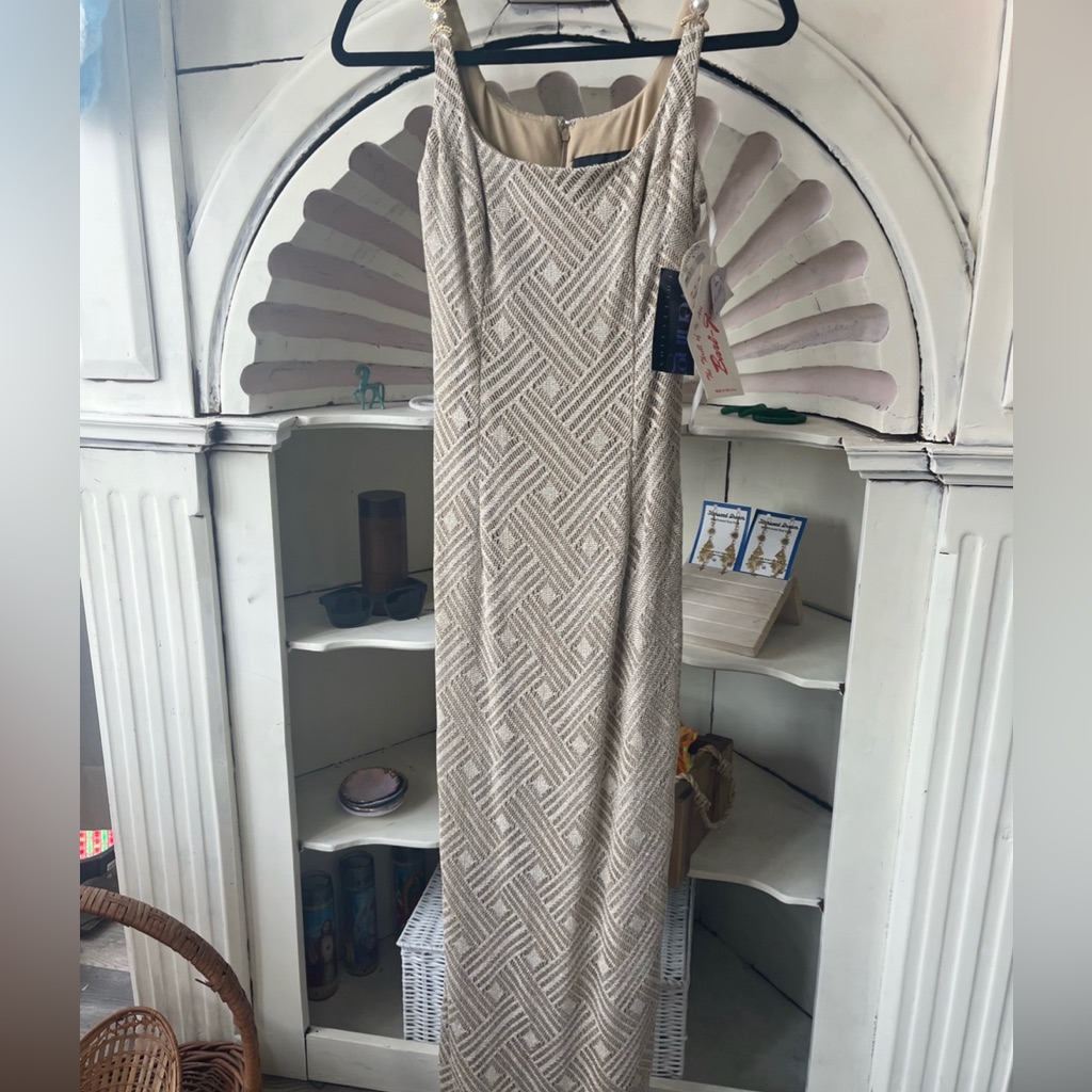 Nwt Vintage Bari Jay Evening Gown With Shawl, Late 70’s